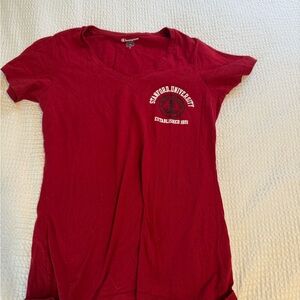 Champion Red Stanford University V-Neck Tee